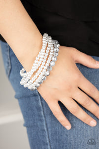 Paparazzi Accessories  - Refined Renegade  - White  ( Pearl) Bracelet