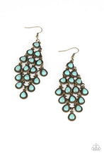 Load image into Gallery viewer, Paparazzi Accessories - Rural Rainstorms - Turquoise (Brass) Earrings
