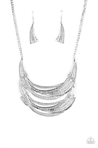 Paparazzi Accessories  - Read Between The Vines - Silver Necklace