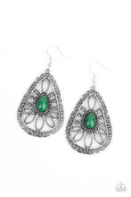 Load image into Gallery viewer, Paparazzi Accessories - Floral Frill - Green Earrings
