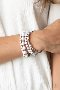 Paparazzi Accessories - Vibrantly Vintage - White Bracelet