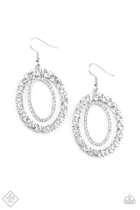 Paparazzi Accessories - Deluxe Luxury - White (Bling) Earrings