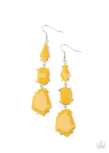 Load image into Gallery viewer, Paparazzi Accessories - Geo Getaway - Yellow Earrings
