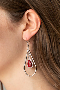 Paparazzi Accessories - Ethereal Elegance - Red Earrings