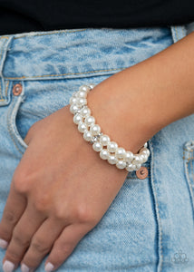 Paparazzi Accessories - Downtown Debut - White (Pearls) Bracelet