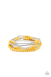 Paparazzi Accessories - Bead Between The Lines - Yellow Bracelet