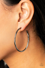Load image into Gallery viewer, Paparazzi Accessories - Spitfire- - Black Hoop Earring
