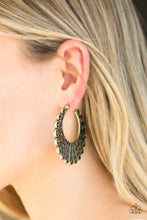 Load image into Gallery viewer, Paparazzi Accessories - Funky Flirt - Brass Earrings
