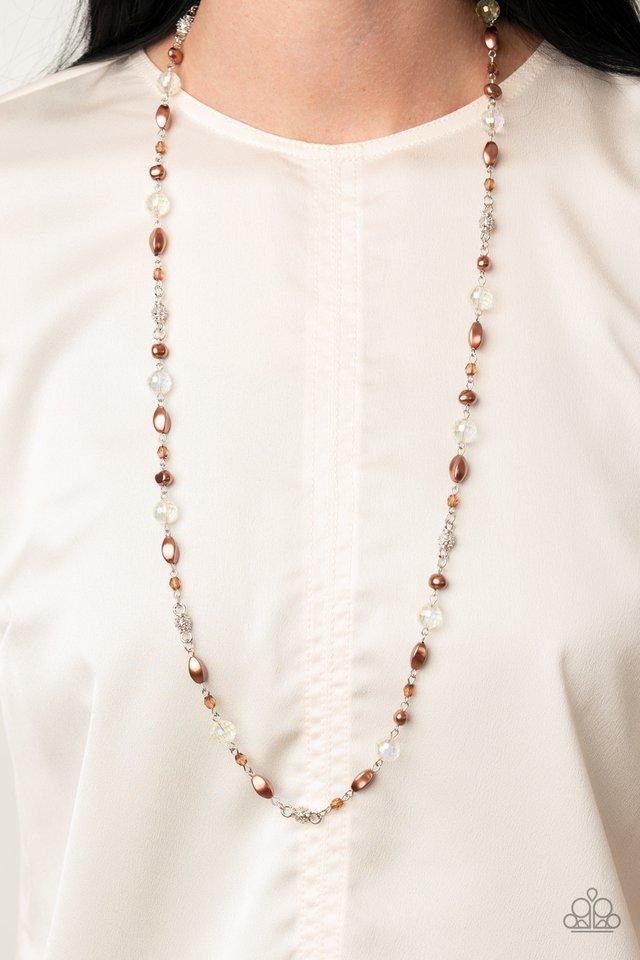 Paparazzi Accessories -Twinkling Treasures - Brown Necklace