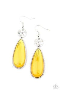 Paparazzi Accessories - Jaw-Dropping Drama - Yellow Earring