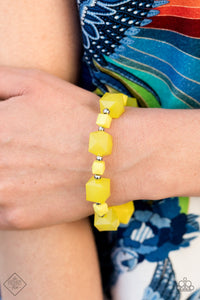 Paparazzi Accessories - Trendsetting Tourist - Yellow Bracelet