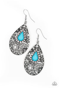 Paparazzi Accessories- Modern Monte Carlo - Turquoise  (Blue) Earrings
