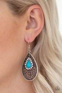 Paparazzi Accessories- Modern Monte Carlo - Turquoise  (Blue) Earrings