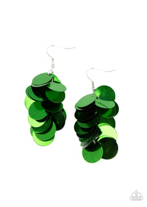 Paparazzi Accessories - Now You Sequin It - Green Earrings