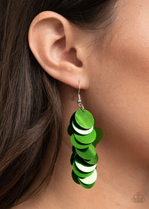 Paparazzi Accessories - Now You Sequin It - Green Earrings