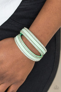 Paparazzi Accessories - Going For Glam - Green Bracelet