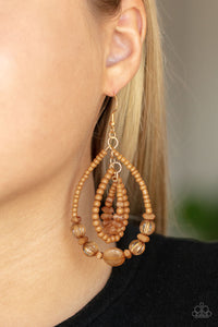 Paparazzi Accessories - Prana Party - Brown Earrings
