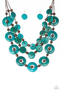 Paparazzi Accessories  - Catalina Coasting- Turquoise  (Blue) Necklace