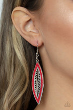 Load image into Gallery viewer, Paparazzi Accessories - Leather Lagoon - Red Earrings
