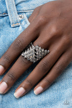 Load image into Gallery viewer, Paparazzi Accessories - Slanted Smolder - Black (Gunmetal) Ring
