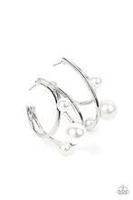 Load image into Gallery viewer, Paparazzi Accessories - Metro Pier - White ( Pearls) Hoop Earrings
