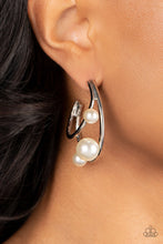 Load image into Gallery viewer, Paparazzi Accessories - Metro Pier - White ( Pearls) Hoop Earrings
