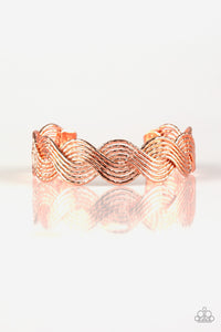 Paparazzi Accessories  - Braided Brilliance -  Copper Bracelet