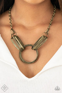 Paparazzi Accessories - Lip Sync Links - Brass Necklace