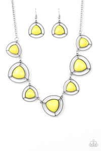 Paparazzi Accessories  - Make A Point  - Yellow Necklace