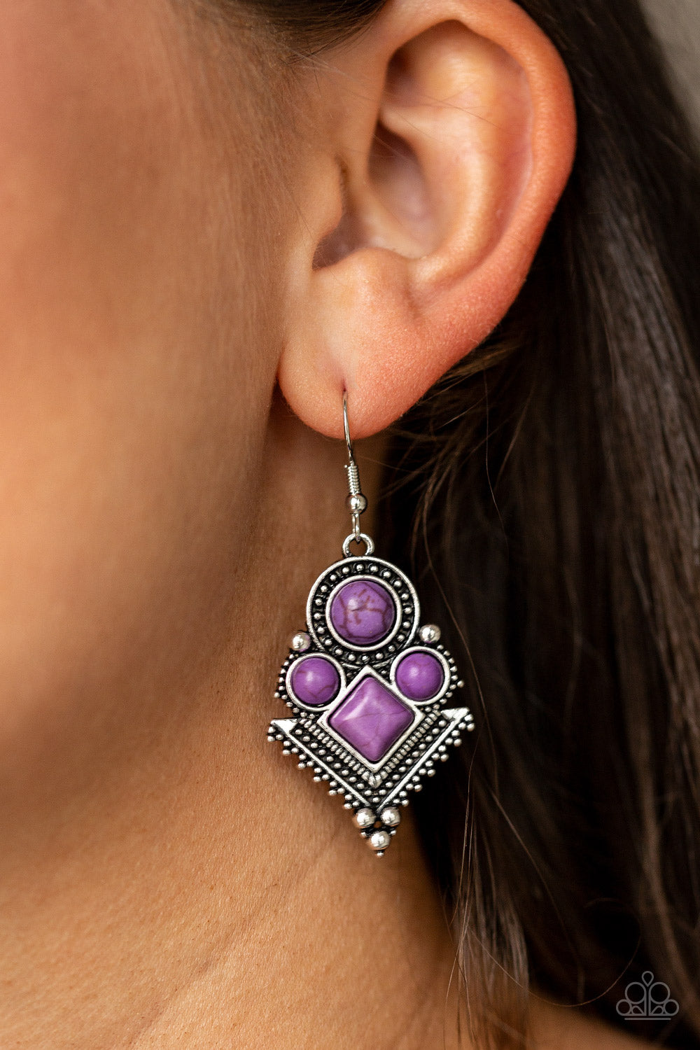 Paparazzi Accessories  - So Sonoran - Purple Earrings
