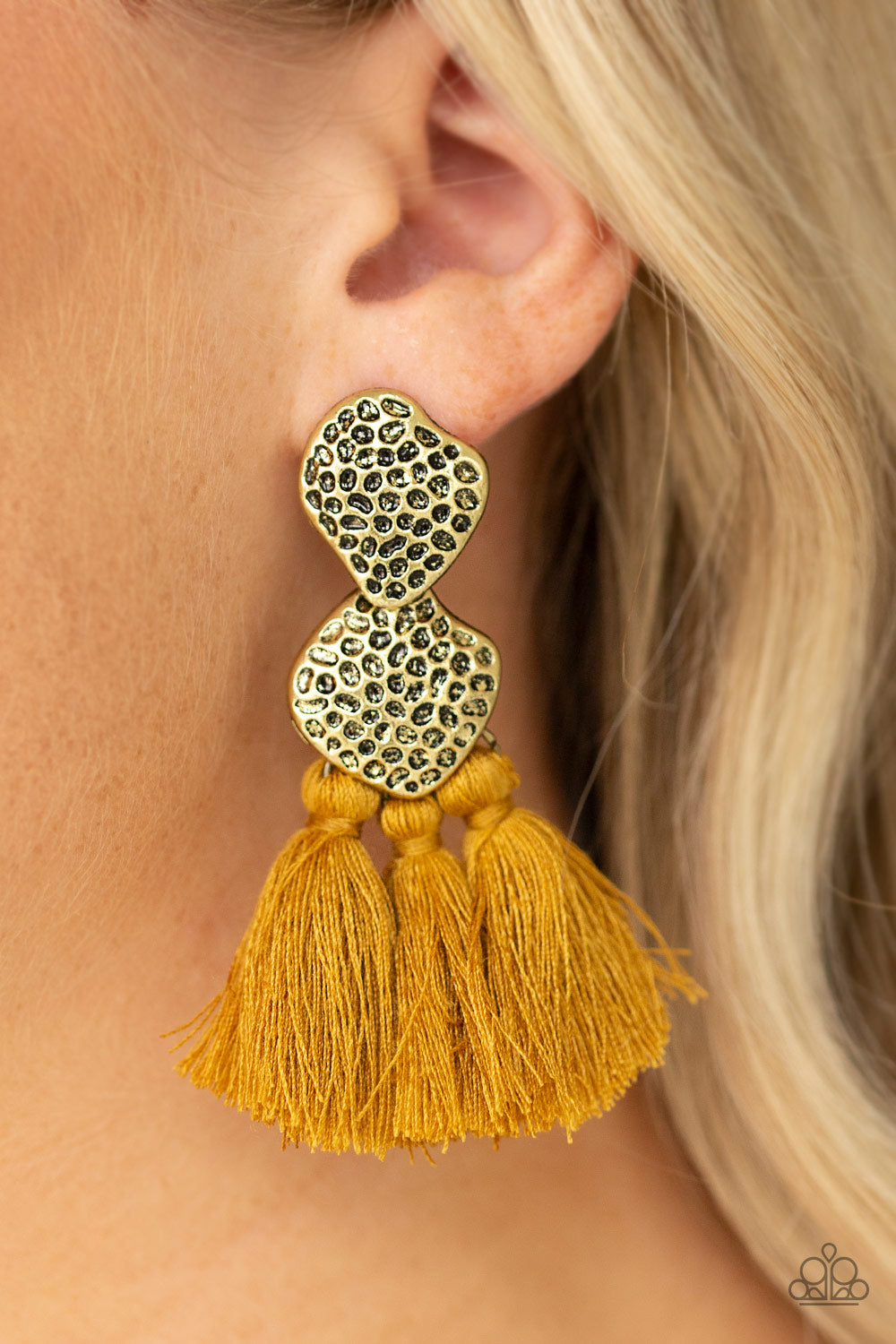 Paparazzi Accessories  - Tenacious Tassel - Yellow Earrings