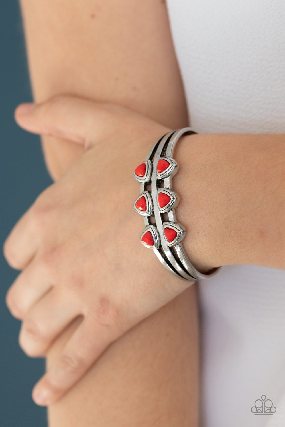 Paparazzi Accessories  - Tribal Triad - Red Bracelet
