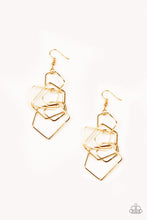Load image into Gallery viewer, Paparazzi Accessories  - Five Sided Fabulous  - Gold Earrings
