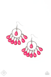 Paparazzi Accessories - Flirty Flamboyance - Pink Earrings