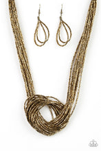 Load image into Gallery viewer, Paparazzi Accessories - Knotted Knockout - Brass Necklace
