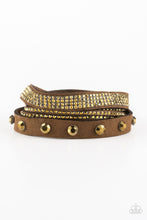 Load image into Gallery viewer, Paparazzi Accessories  - Totally Rockable - Brass Urban Snap Bracelet
