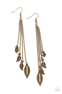 Paparazzi Accessories - Chiming Leaflets - Brass Earrings