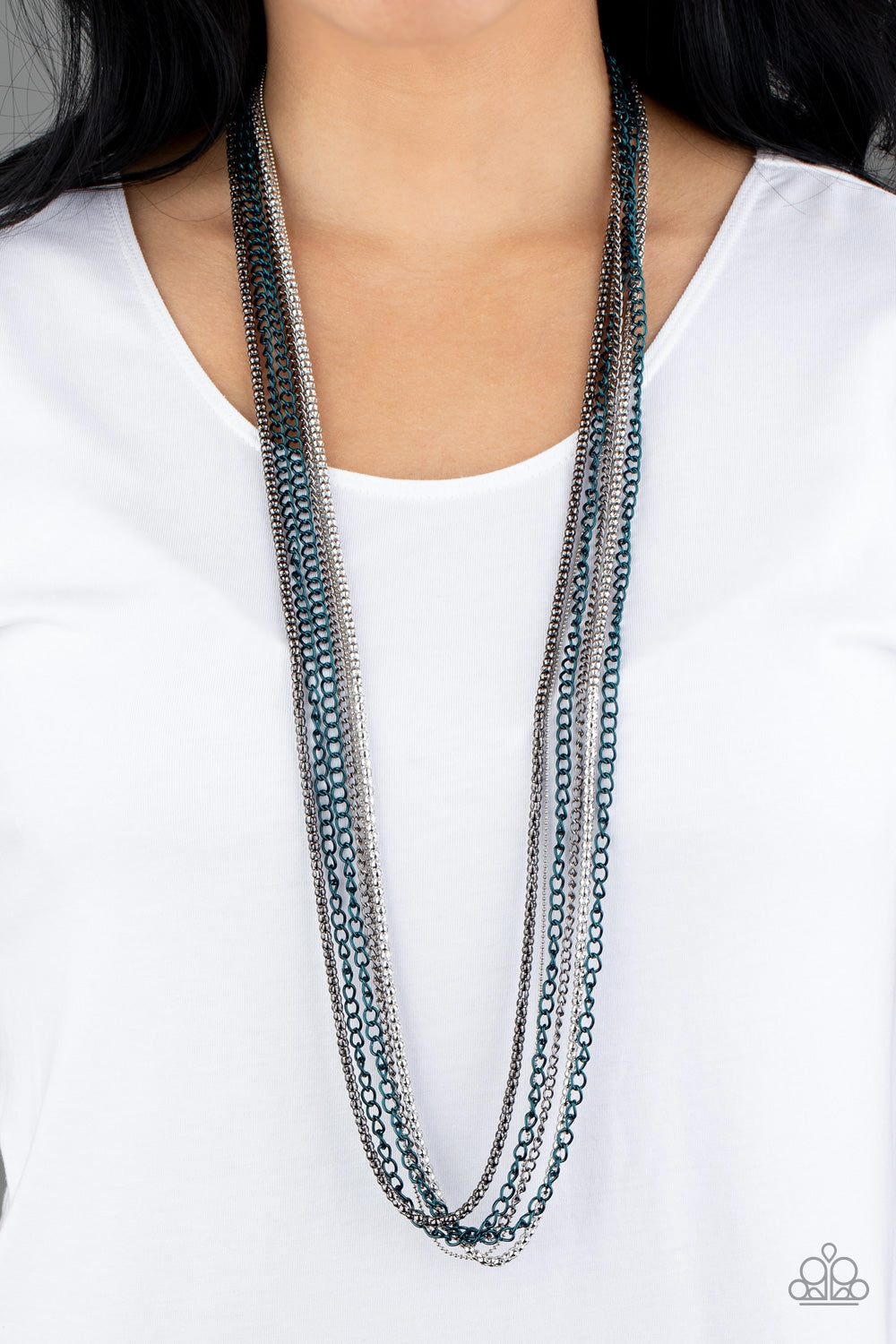 Paparazzi Accessories - Colorful Calamity - Blue Necklace