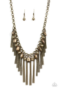 Paparazzi Accessories - Industrial Intensity - Brass Necklace