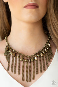 Paparazzi Accessories - Industrial Intensity - Brass Necklace