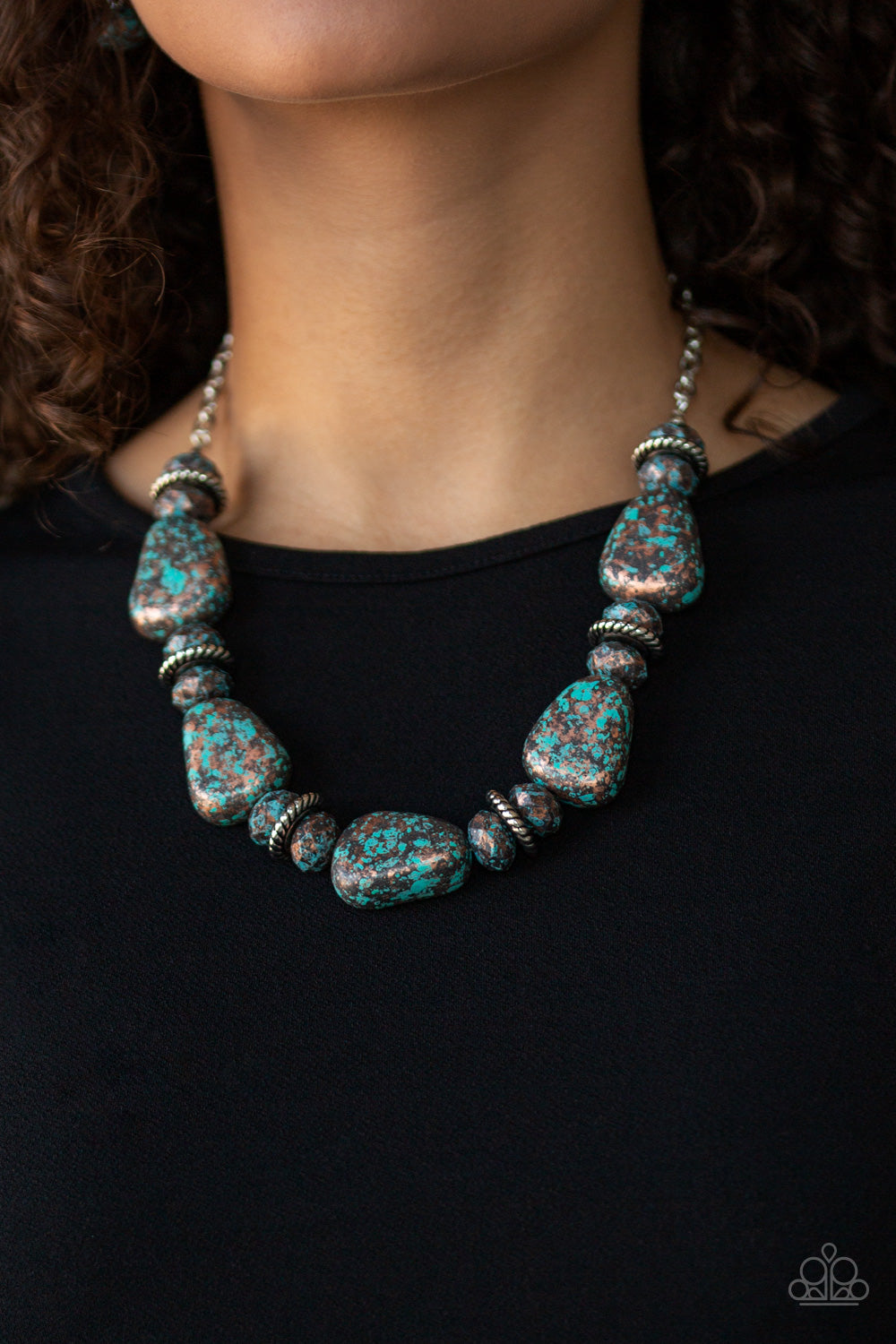 Paparazzi Accessories  - Prehistoric Fashionista - Turquoise  (Blue) Necklace