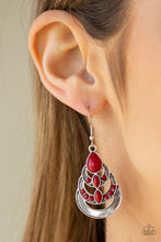 Load image into Gallery viewer, Paparazzi Accessories - Boho Brilliance - Red Earrings
