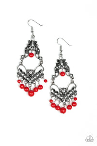 Paparazzi Accessories - Colorfully Cabaret - Red Earrings