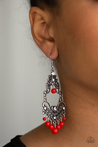 Paparazzi Accessories - Colorfully Cabaret - Red Earrings