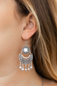 Paparazzi Accessories - Mantra to Mantra - White Earrings