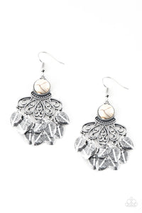 Paparazzi Accessories - A Bit On The Wild Side - White Earrings