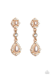 Paparazzi Accessories - All-Glowing - Gold (Pearls) Post Earrings