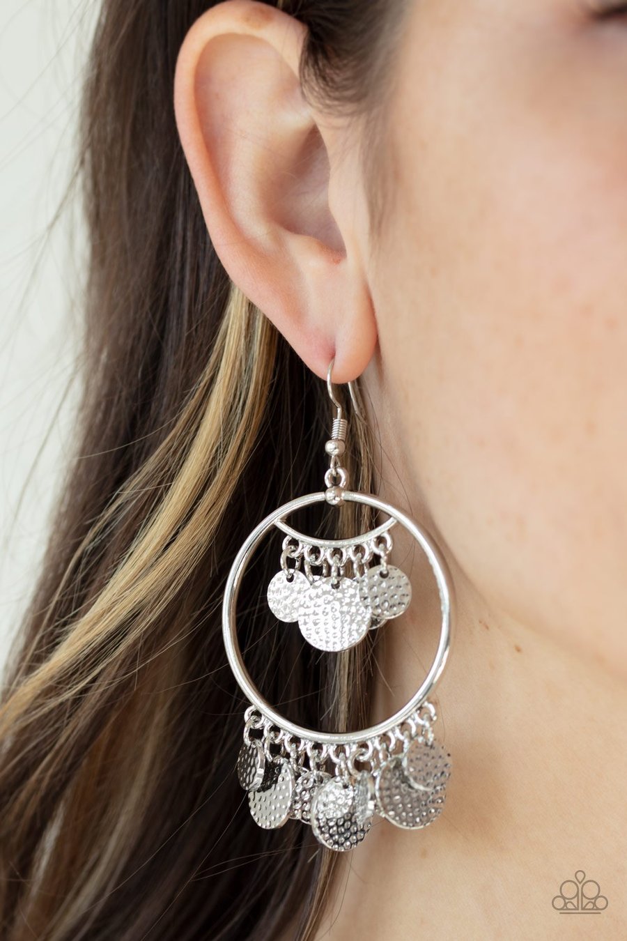 Paparazzi Accessories - All Chime High - Silver Earrings