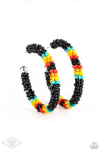 Load image into Gallery viewer, Paparazzi Accessories - Bodaciously Beaded - Black Hoop Earrings
