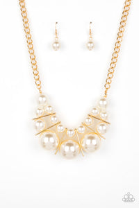 Paparazzi Accessories - Challenge Accepted - Gold (Pearls) Necklace